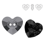 3023 Heart Crystal Button