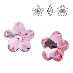 4744 MM 6 Swarovski Flower LIGHT ROSE F