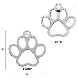 CL-313 PAW Pendant 8,3 x 10,0 mm Sterling Silver 925