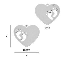 CL-405 HEART Pendant 13,5 x 15,0 mm Sterling Silver 925