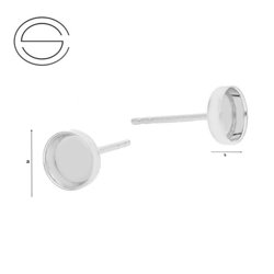 GMB-6 Stud Earrings - Base for pasting Sterling Silver 925