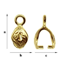 KKZ-01 Silver 925 Gold Plated Bail for Crystals from SWAROVSKI