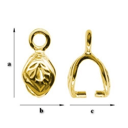 KKZ-01 Silver 925 Gold Plated Bail for Crystals from SWAROVSKI