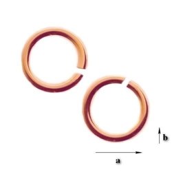 KRG-1,0x2,5 Open jump rings, silver 925 ROSE GOLD PLATED