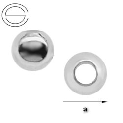 P2L-2,2/1,0 Silver ball 2.2 mm with 1 mm hole silver 925