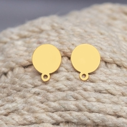 SHZ-43 HALFBALL EARRING WITH LOOP SILVER 925 GOLD PLATED