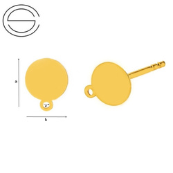 SHZ-43 HALFBALL EARRING WITH LOOP SILVER 925 GOLD PLATED