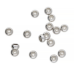 STO-03P Donut spacer stopper with silicon 7x3 silver 925 RHODIUM