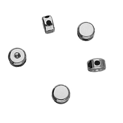 STO-04P Spacer stopper with silicon 4 holes silver 925 RHODIUM
