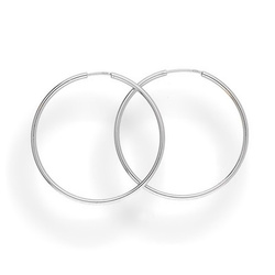 Silver hoop earrings 4,5 cm - silver 925