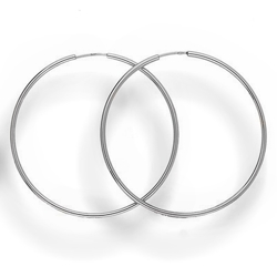 Silver hoop earrings 6 cm - silver 925 rhodium