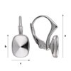 BAP-100/8 Leverbacks for 4568 Swarovski - Earring Hooks - Sterling Silver 925 Rhodium Plated