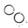 KP-0,6x2,0 Open jump rings, silver 925 RHODIUM PLATED