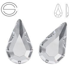 2300 MM 10 Swarovski Drop Flat Back CRYSTAL F