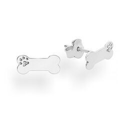 SZT- Kolczyki sztyfty 9mm KOŚĆ PIES SREBRO
