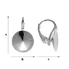 BAP-43/14 Leverbacks for 1122 Rivoli 14mm - Earring Hooks - Sterling Silver 925 Rhodium Plated