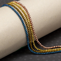KN-RF-6,0 HEM GPL Natural stone - round faceted - PLATED HEMATITE