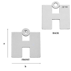 CL-213 H "H" Pendant 11,2 mm Sterling SIlver 925