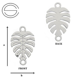 CL-303 MONSTERA Leaf Pendant 16,0 mm Sterling Silver