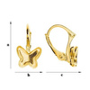 BAZ-62 Leverbacks for 2854 Butterfly 8mm - Earring Hooks - Sterling Silver 925 Gold Plated
