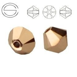 5328 MM 4 Swarovski XILION Bicone ROSE GOLD ROGL 2x