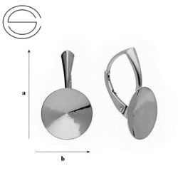 BBAP-43/14 Leverbacks English Silver 925 RHODIUM