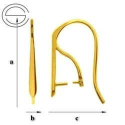 BOZ-34 Earwires Silver Gold Plated for Crystals from SWAROVSKI