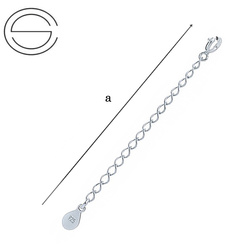 P-CL-634 Łańcuszek PRZEDŁUŻKA 5cm Srebro pr. 925