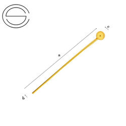 SKKZ-30 Pin with ball - Sterling Silver 925 Gold Plated