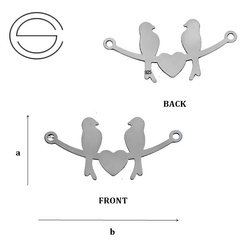 CL-431 BIRDS Pendant 11,0  mm Sterling Silver 925
