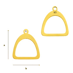 CLZ-413 STIRRUP Pendant 13,2 mm Sterling Silver 925 Gold Plated