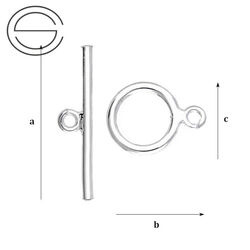 TOG-5 Zapięcie typu Toggle Lekkie - Srebro pr. 925