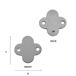 CL-481B FLOWER Pendant 11 mm Sterling Silver 925