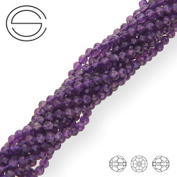 KN-RF-3,0 AME Natural stone - round faceted - AMETHYST