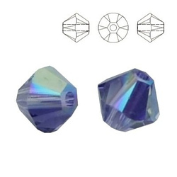 5328 MM 4 Swarovski XILION Bicone TANZANITE AB 2 pcs.