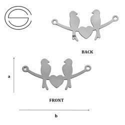 CL-432 BIRDS Pendant 15,0  mm Sterling Silver 925