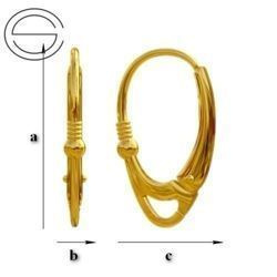 BBAZ-3 Leverbacks Silver Gold Plated