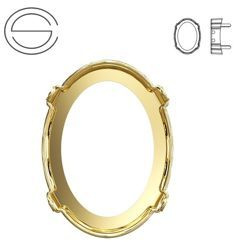 4122/S MM 14 Swarovski Oval Rivoli - Gold