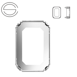 4627/S MM 27 Swarovski Rectangle - Rhodium