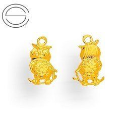 CHAZ-59 SOWA do podwieszania Srebro 925 POZŁACANE