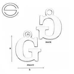 CL-213M "M" Pendant 10,3 x 12,9 mm Sterling Silver 925
