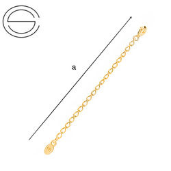 P-CL-639Z Extension chain with oval 5cm. 24k gold