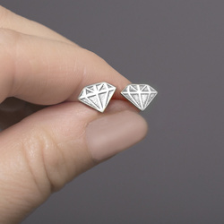SZT-592 Kolczyki sztyfty DIAMENT - SREBRO p 925