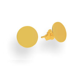 SZTZ-263 Silver stud earrings CIRCLES 8mm - SILVER 925 GOLD PLATED