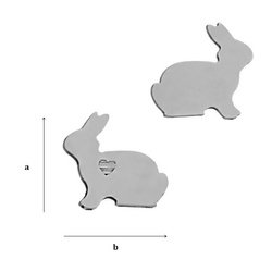 CL-423 RABBIT Plate 8,6 x 9 mm Sterling Silver 925
