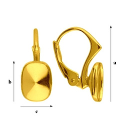 BAZ-100/8 Leverbacks for 4568 Swarovski - Earring Hooks - Sterling Silver 925 Gold Plated
