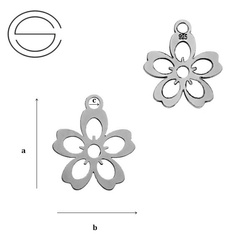 CL-417 FLOWER Pendant 10,0 mm Sterling Silver 925