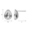 GW-88/8 STUD EARRING FOR 4320 PEAR SILVER 925/GRAM