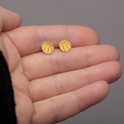 SZT-263 Silver stud earrings BASKETBALL - SILVER 925