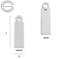 CL-213I "I" Pendant 12,3 x 3,5 mm Sterling Silver 925